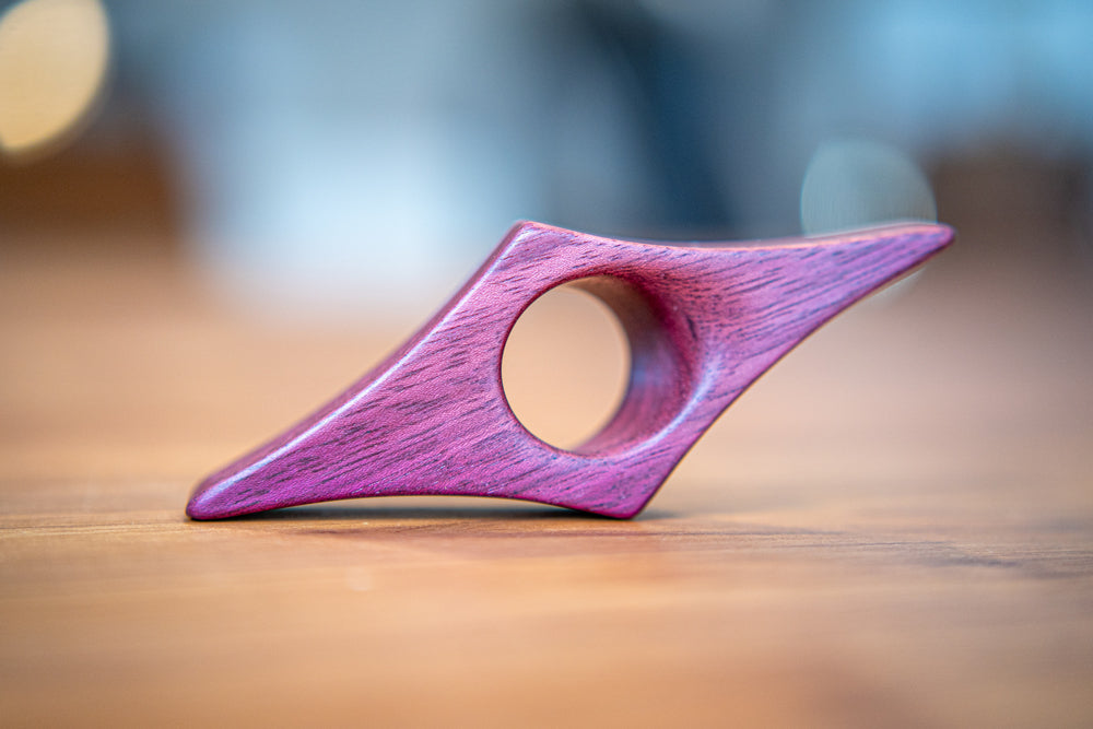 Book Lover's Thumb Thingy, handmade purple heart, wood, comfortably hold your book in either hand